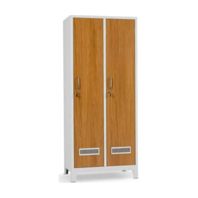 Metal Locker with Wooden Doors